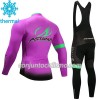 Conjunto Maillot + Culotte largo con tirantes Invierno Termico 2017 Astana Pro Team Mujer N003